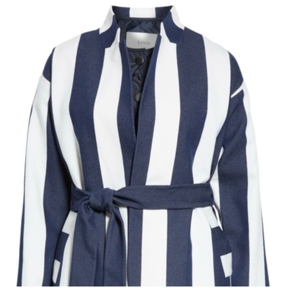 NEW Lewit Stripe Tie Waist Blazer with Vest Insert